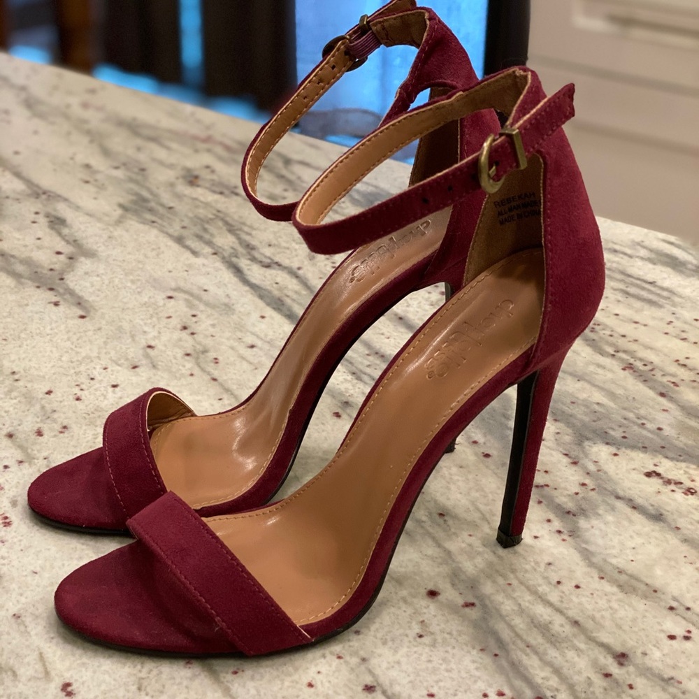Charlotte Russe Burgundy Suede Heels